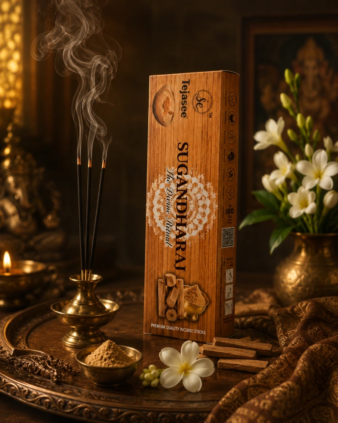 Sugandharaj sandalwood fragrance incense sticks by Tejasee Aroma