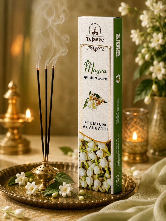 Tejasee Aroma incense sticks in a green and white product pack