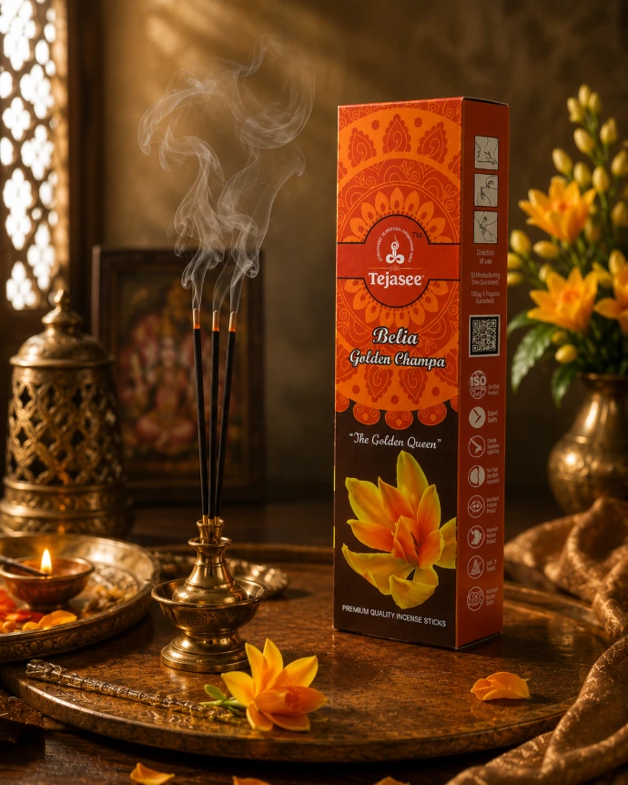 Gold Champa floral fragrance incense sticks by Tejasee Aroma